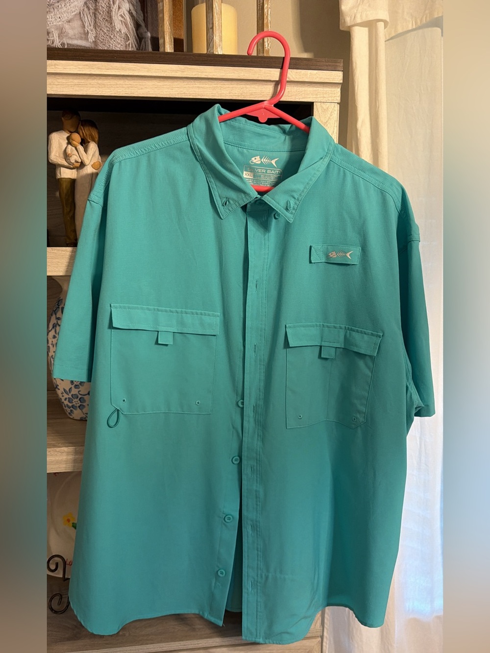 Men’s Lightweight Teal Short-Sleeve Fishing Shirt